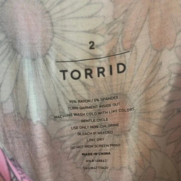 torrid Pink, Orange and White Floral Maxi Dress-Skirt - Picture 4 of 5